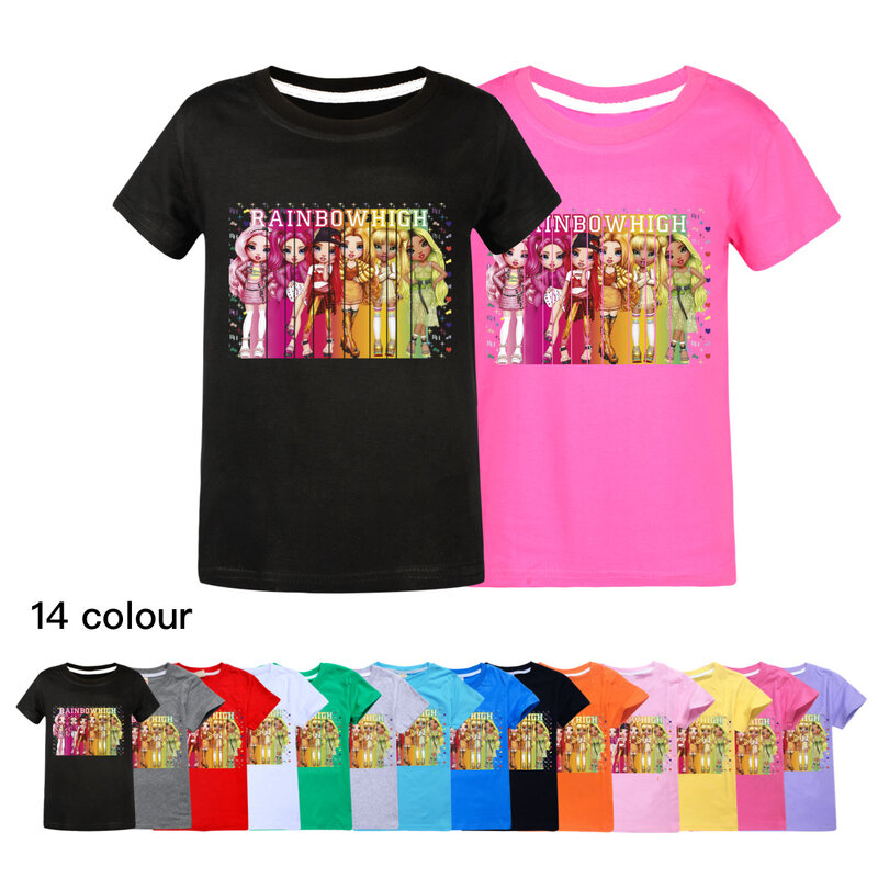 Regenbogen hohe Fantasie Freunde T-Shirt Kinder Sommerkleid ung Kleinkind Junge Mode Kurzarm Tops Baby Mädchen Baumwolle T-Shirt