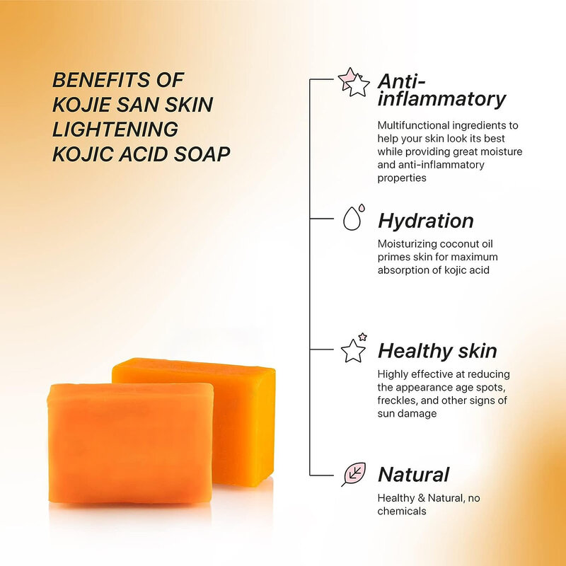 Hot Skin Lightening Soap Kojic Acid Soap Original Handmade Essential Oil Deep Cleaning Brighten Skin Whitening Soap