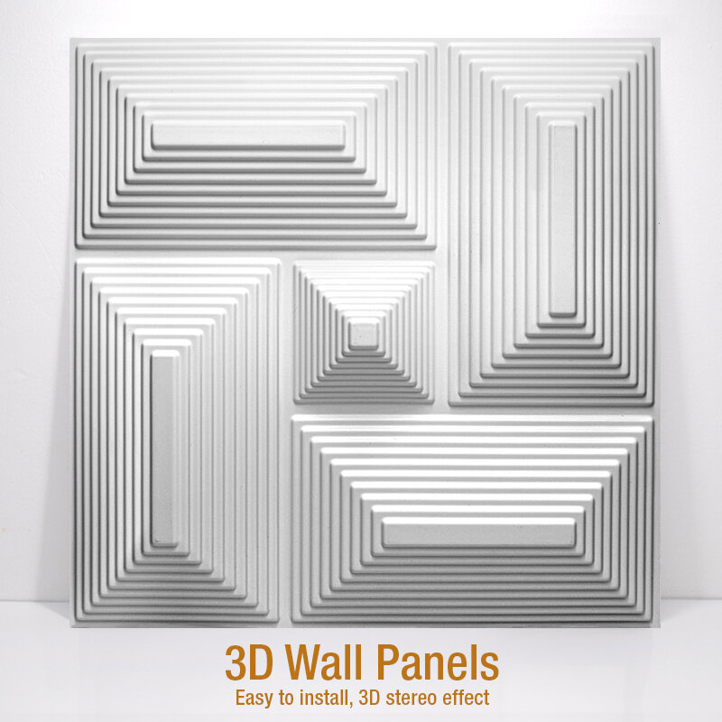 Painel de parede geométrico 3D não auto-adesivo, Casa Renovação, Teto Adesivo, Art Tile, Papel De Parede Do Banheiro, 30x30cm