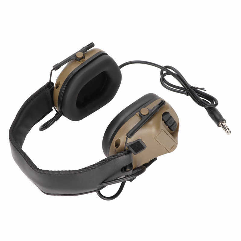 Headphone Berburu Headset Interkom Multifungsi Dapat Dilipat Dapat Ditarik dengan Mikrofon Dapat Dilepas untuk Radio Militer