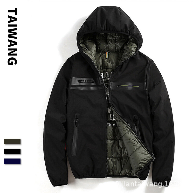 2022 inverno nova cor pura simples estilo coreano na moda jaqueta masculina com capuz à prova de vento e calor magro juventude estudante jaqueta