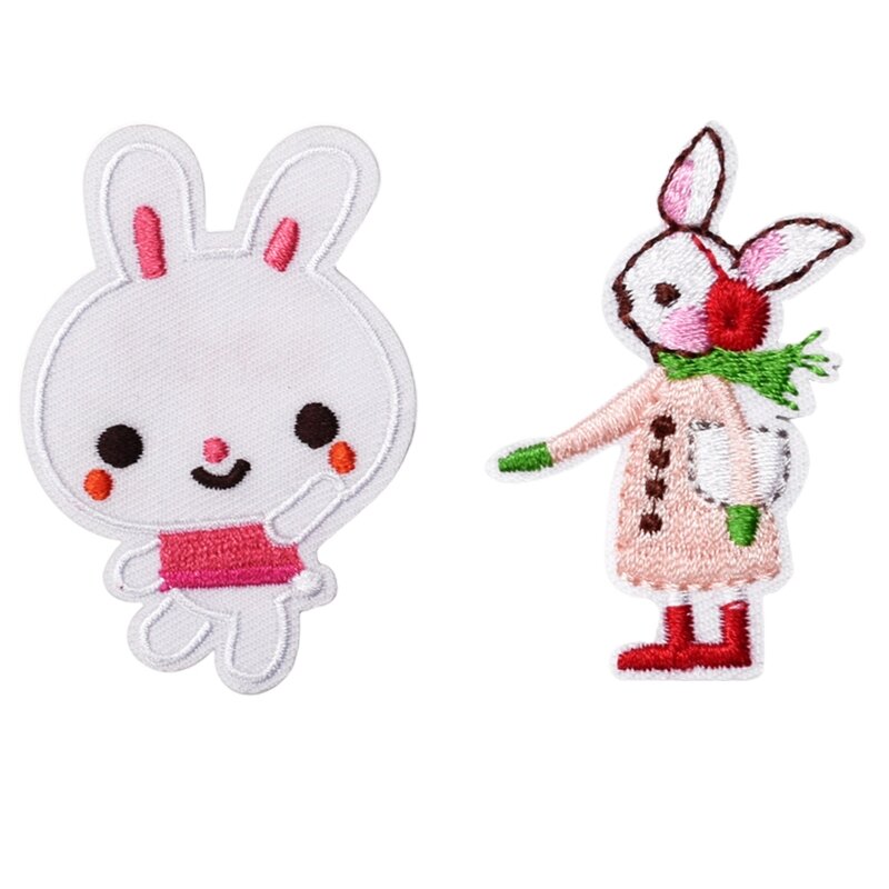 Patches bordado para materiais arte festa Páscoa com padrão coelho para férias