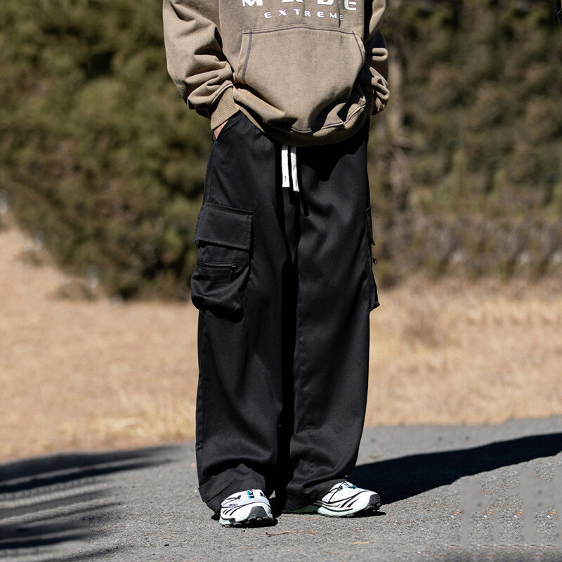 Брюки-карго TFETTERS мужские на молнии, брендовые винтажные штаны с широкими штанинами, туристическая одежда для улицы, весна-лето