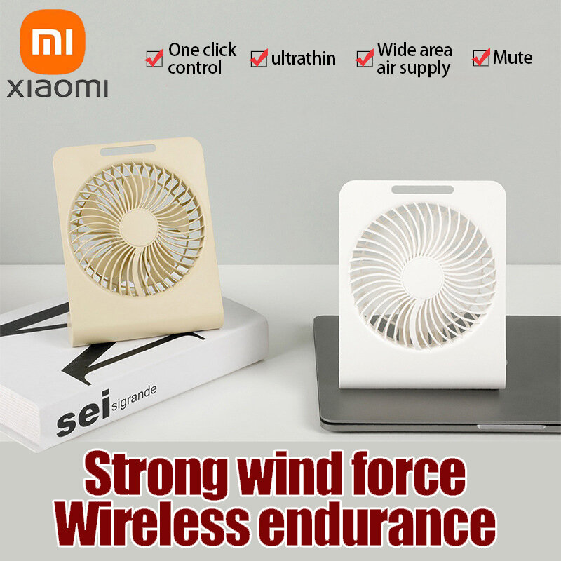 Xiaomi-Mini ventilateur de bureau portable, chargement USB, silencieux, pliable, sur pied, pour voyage, bureau, maison, nouveau, 2024