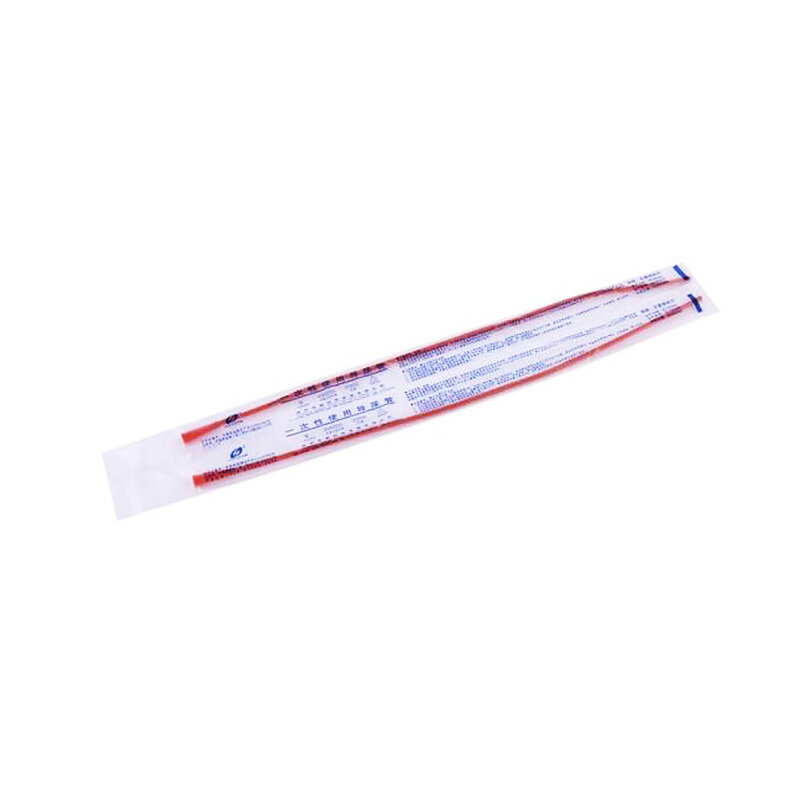 Látex vermelho descartável Foley para cirurgia médica e treinamento, suprimentos revestidos de silício, 20PCs