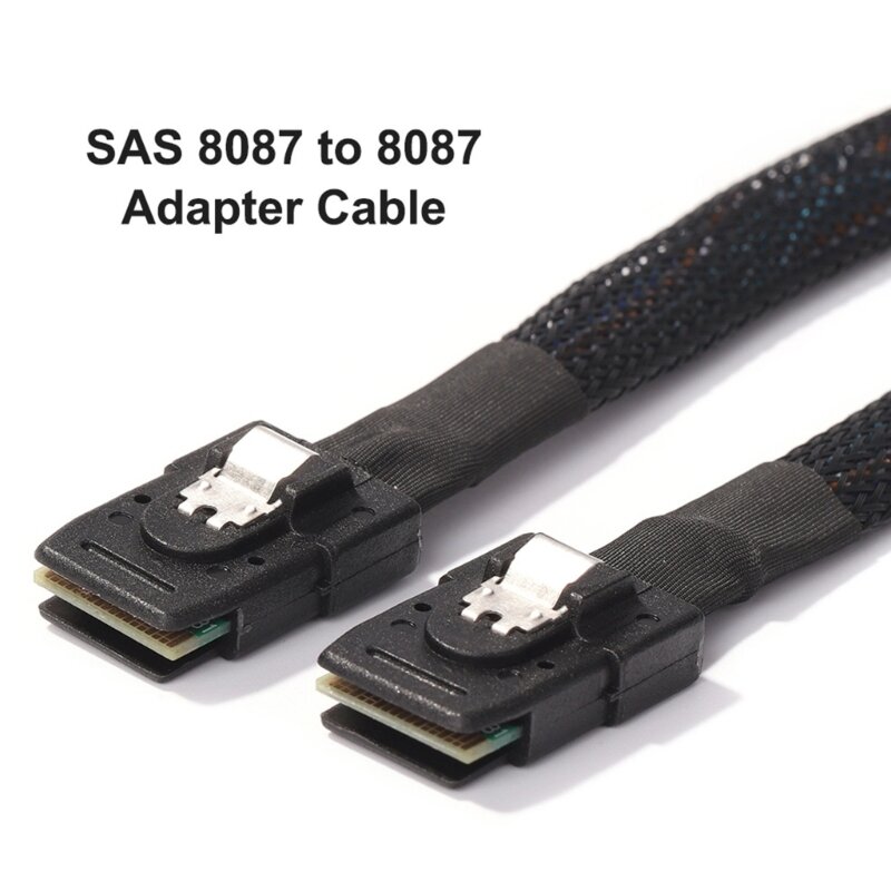 SAS SFF-8087 から SFF-8087 への変換アダプター ケーブル 錫メッキ銅ストレート エンド コード