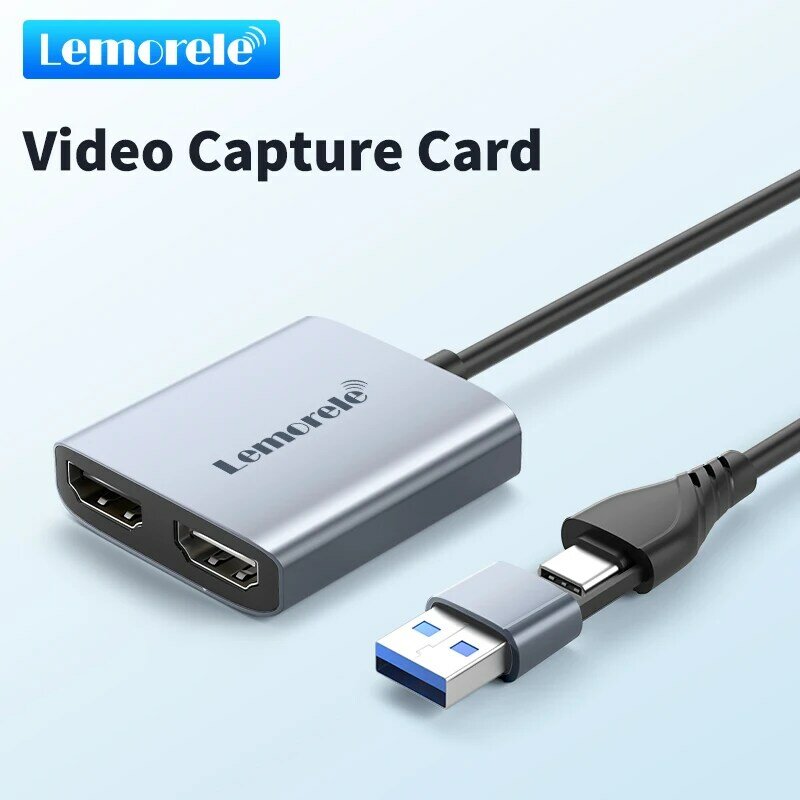 Lemorele AC07 비디오 캡처 카드, 1080P 60Hz 출력, HDMI 호환 입출력, 라이브 스트리밍 PS4/5 용 루프 아웃