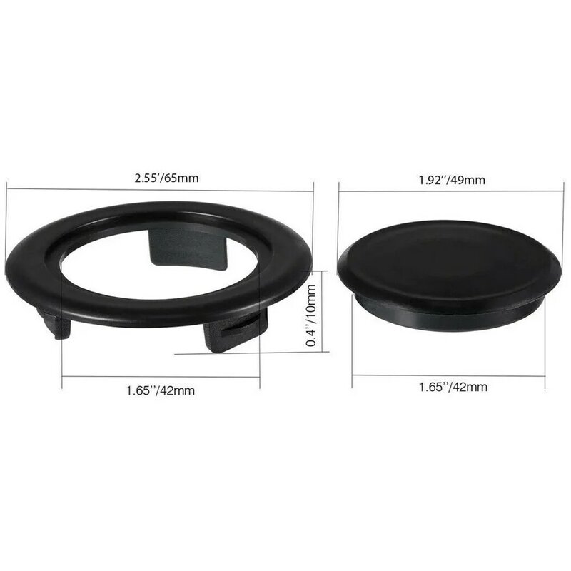 Plastic Black Cap Set para estabilizar guarda-chuvas do pátio, 1 x guarda-chuva Hole Ring Plug, Pátio Garden Table Parasol, 2"