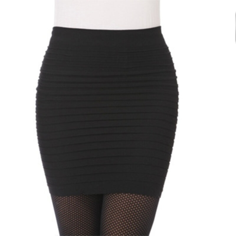 Falda de cintura alta para mujer, Falda corta plisada elástica de talla grande, Color caramelo, Sexy, 2023, envío directo