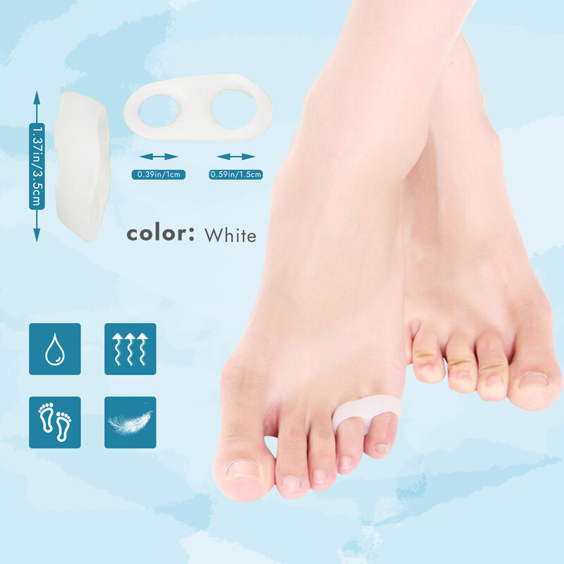 Almohadilla de silicona para el dedo del pie, Corrector de juanete para uso diario, Alisador, separador de dedos, herramienta para el cuidado de los pies, 1 par
