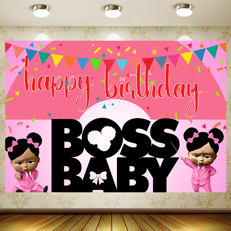 Cute Little boss Background forniture per feste di compleanno Baby Shower feeder Banner Kid Faovr Room Decoration personalizza lo sfondo