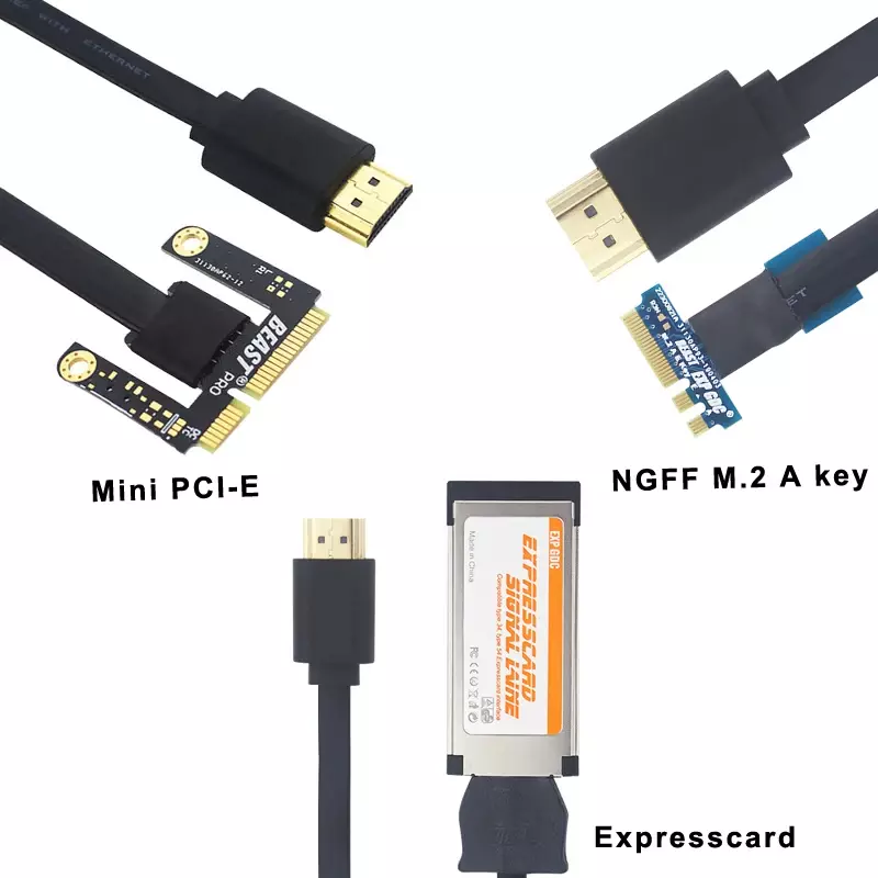 HDMI Compatível com Mini Cabo PCI-E Chave, Cabo de Expressão para PC, Placa Gráfica Externa Video, EXP GDC Besta, NGFF M.2 A, E Key