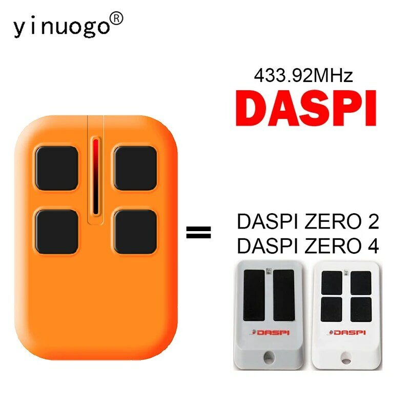 DASPI-Garage Door Opener Controle Remoto, Zero 2, 4, 433,92 MHz