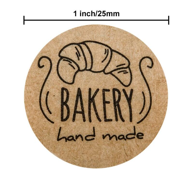 50Pcs Per Volume Kraft Paper Hand Made Stickers "bakery" Scrapbooking For Cookie Boxes Seal Labels Sticker Cute Stationery