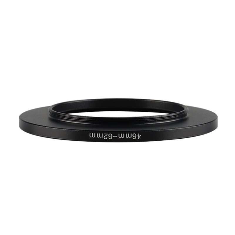 Alumínio preto Step Up Filter Ring, adaptador de lente para Canon, Nikon, câmera Sony DSLR, 46mm-62mm, 46-62mm