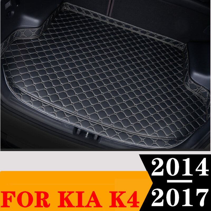 Alfombrilla de maletero de coche de lado alto para KIA K4, 2017, 2016, 2015, 2014, bandeja de maletero trasero, almohadilla de equipaje, forro de carga trasero, alfombra Interior, cubierta protectora