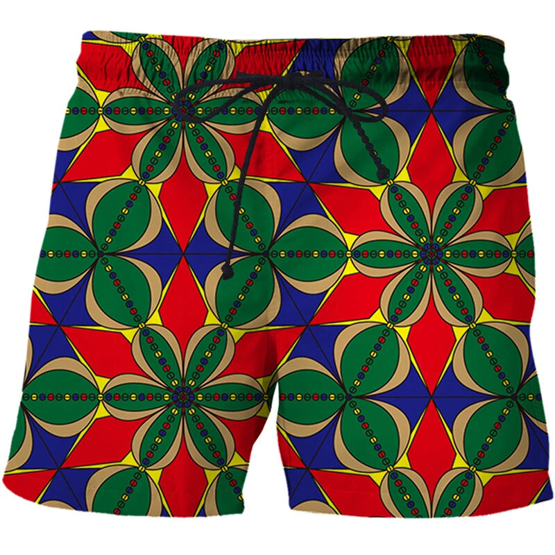 Harajuku 3d exotische ethnische Muster gedruckt Strand Shorts Männer Sommer Vintage Badehose Mode Streetwear Trunkcool Board Shorts