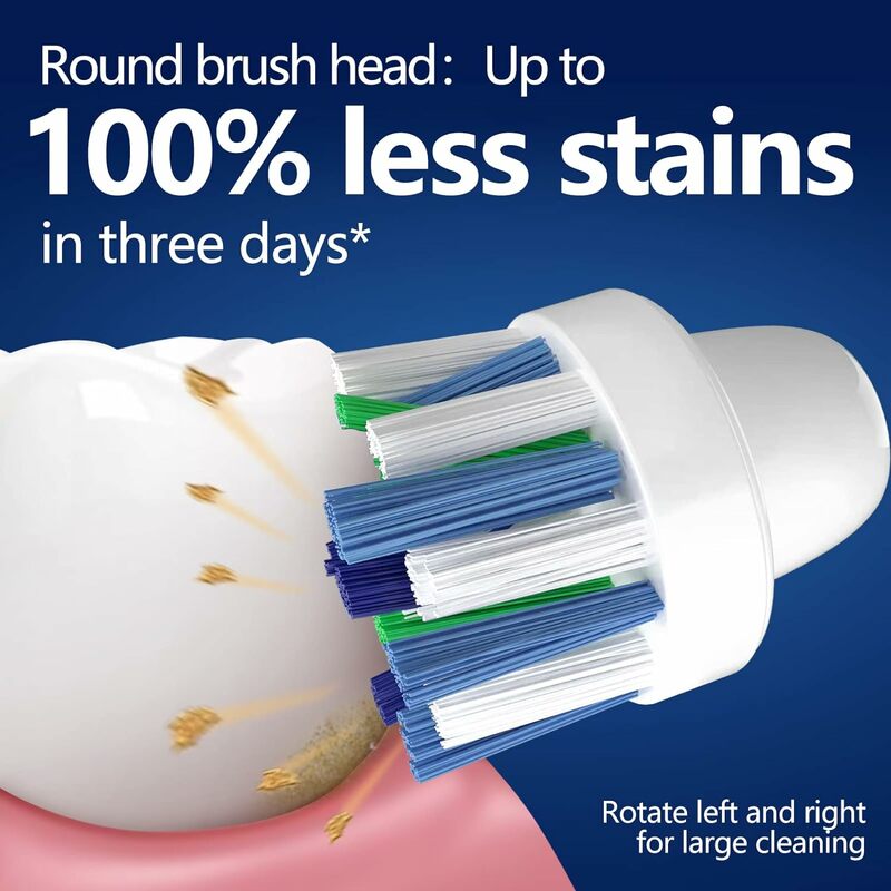 Cabezales de cepillo de dientes eléctrico 20 piezas, compatibles con Oral B Braun 12 Cross Action 8, cabezales de repuesto de limpieza de precisión para Oral B