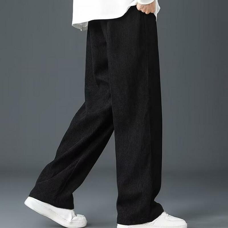 Теплые спортивные брюки для холодной погоды, толстые плюшевые мужские зимние брюки, мягкие спортивные брюки с эластичным поясом и широкими штанинами и карманами