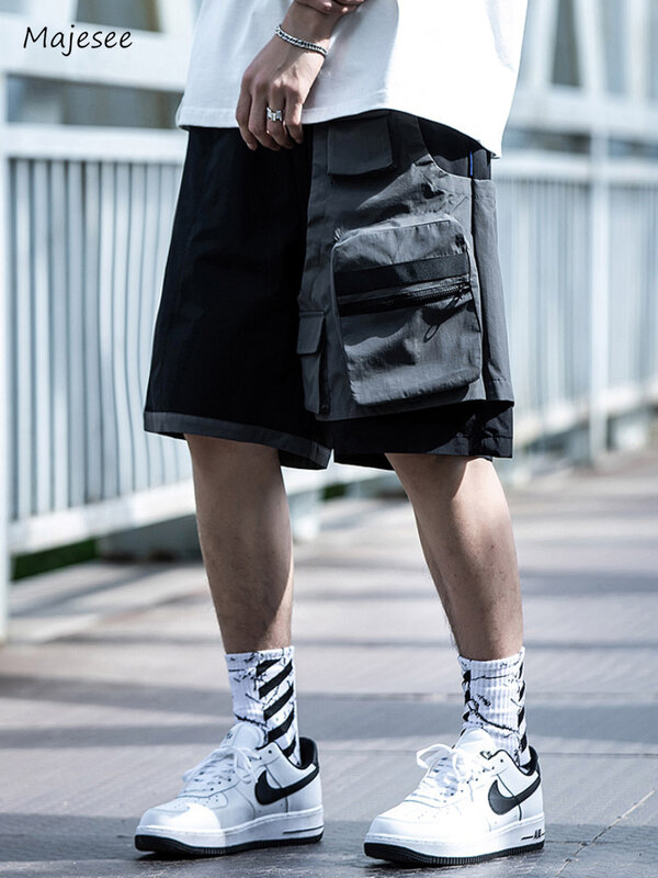 Cargo Shorts Männer Baggy Big Pocket knielang Sommer atmungsaktiv bequeme funktionelle Techwear japanischen Stil einfache Harajuku