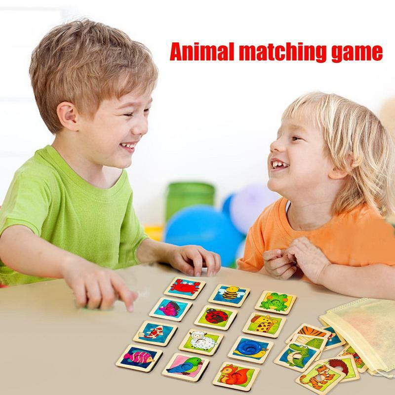 Carte Puzzle abbinate agli animali smistamento e abbinamento unici giocattolo colore Puzzle forma gioco impilatore attività per bambini