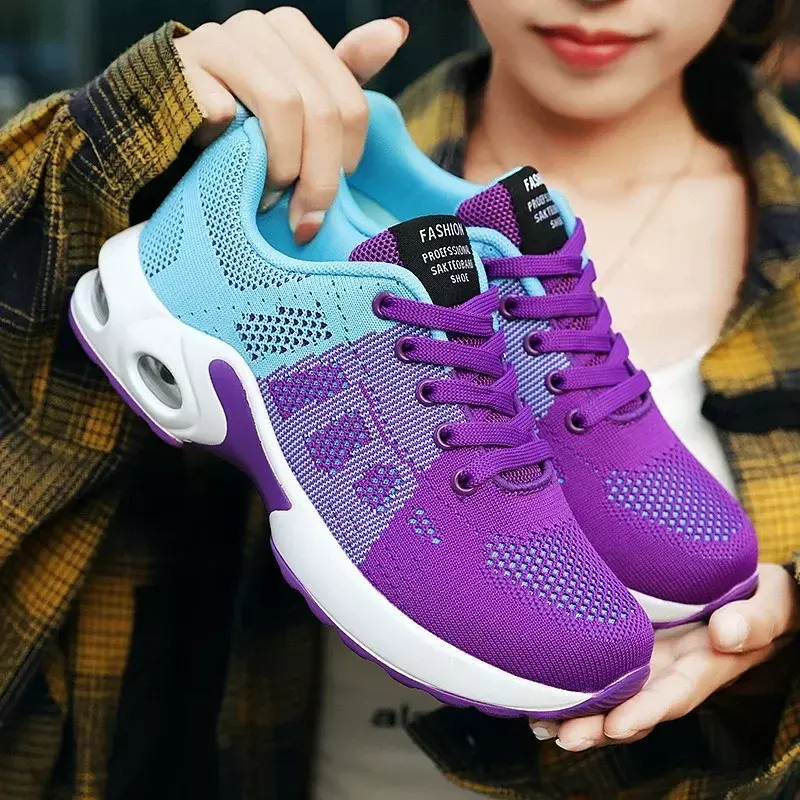 Fall New Running Shoes Women's Air Cushion Shoes Soft Bottom Casual Sneakers