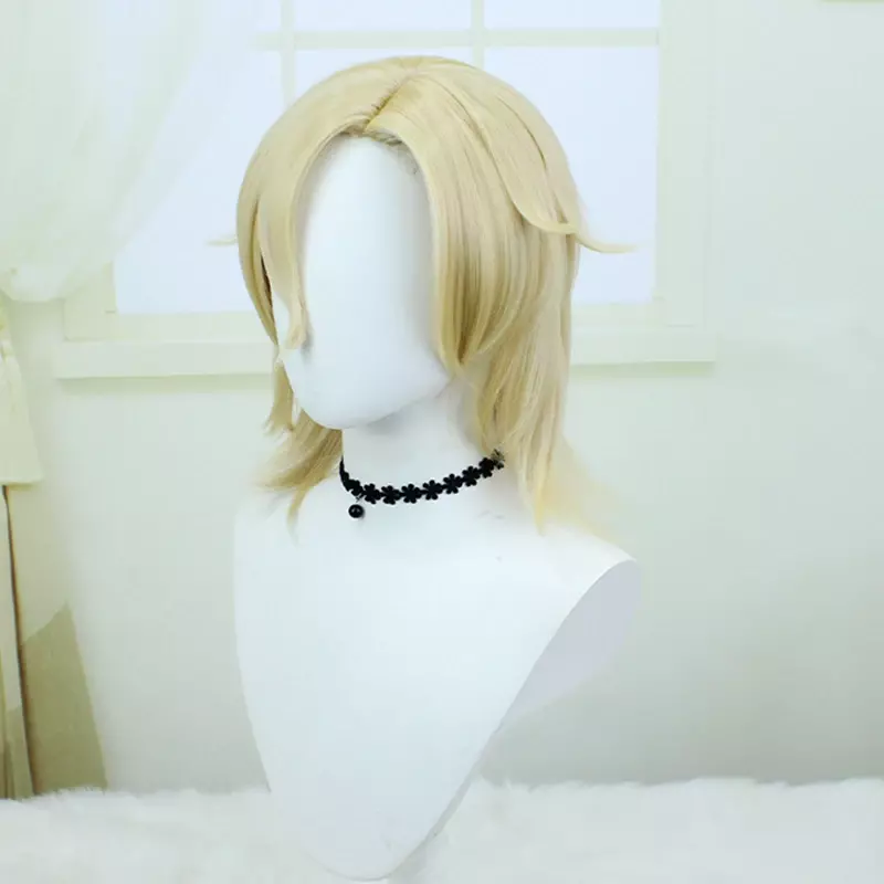 Game Honkai: Star Rail Aventurine Cosplay Wig Golden Short Hair Styling Heat Resistant Synthetic Wigs Halloween Carnival Party