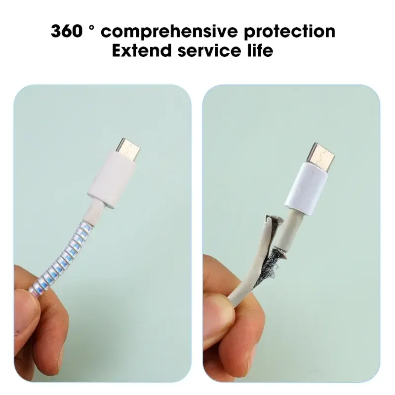1,4 m Spiral ladegerät Kabel Kabels chutz Anti-Break Feder schutzs eil für USB-Ladekabel Kopfhörer Daten spulen wickler