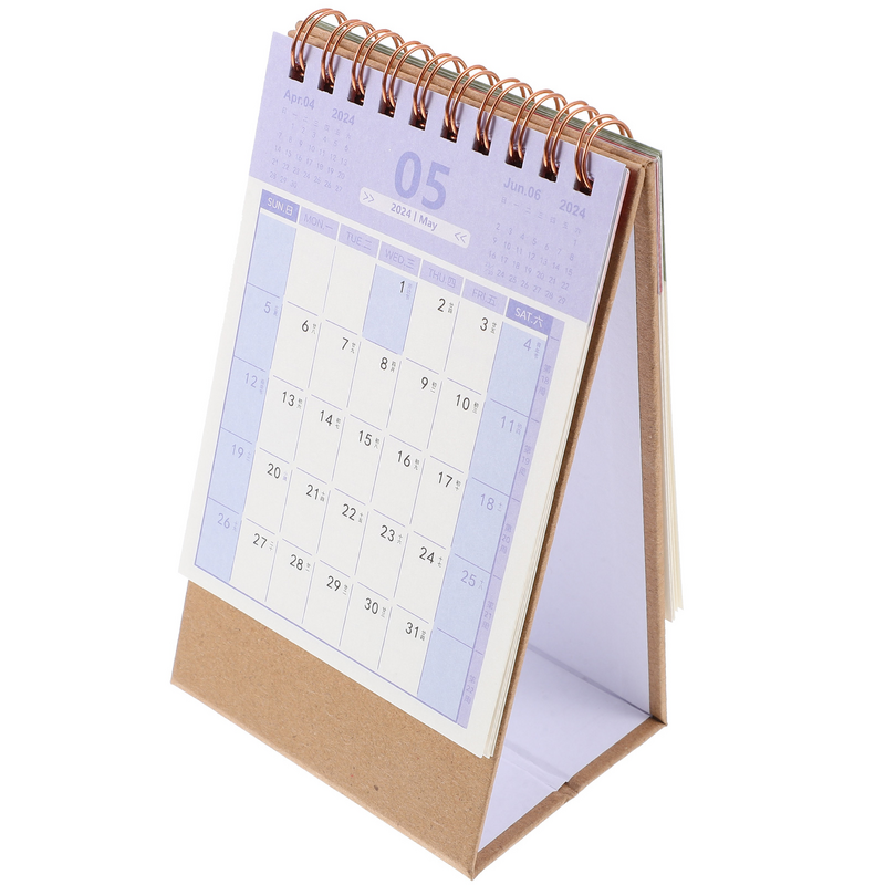 Stand Up Desk Calendar, Ornamento de mesa, Office Decor, Calendário Desktop 2024, 2024