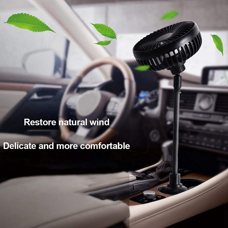 Ventola di raffreddamento per auto ventola per auto a 3 velocità alimentata tramite USB incorporata. Ventilatore elettrico portatile
