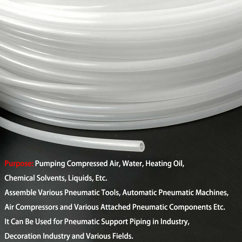 PA rura nylonowa pneumatyczne powietrze przewód rurowy olej i paliwo plastikowa rura biały ID 2 ~ 14mm olejoodporny przewód kwasowy odporny na zasadowe ph 120 ° c