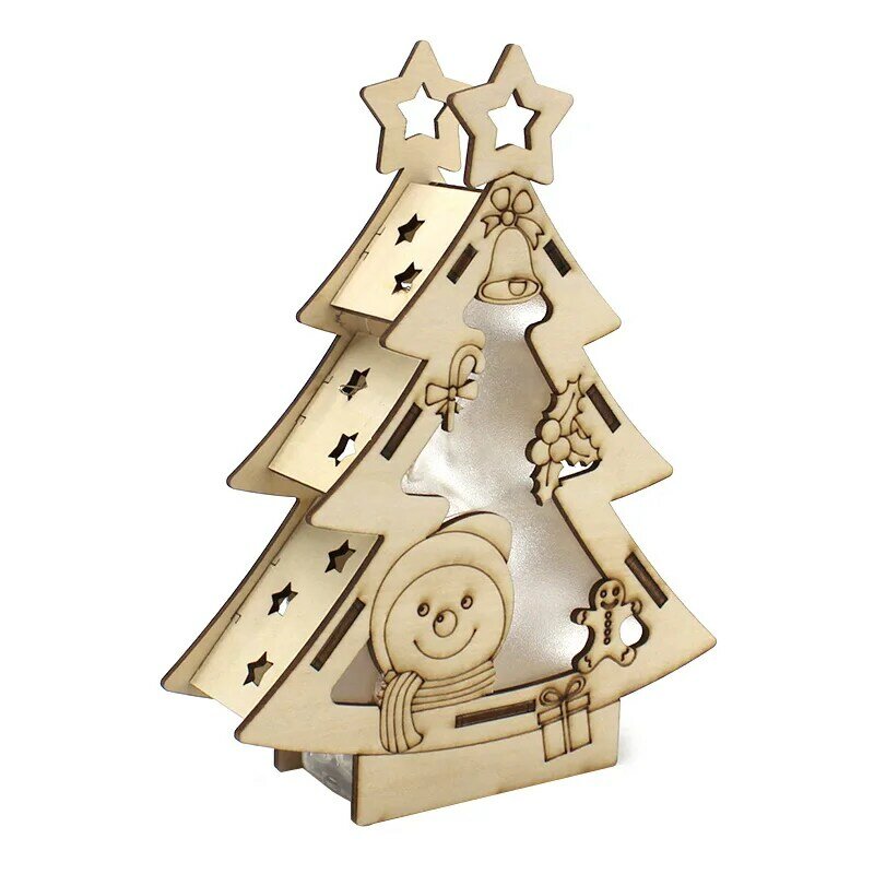 Kerst Houten Led Kerstboom Voor Home Decorations Holiday Gift Experiment Speelgoed Voor Stem Onderwijs Diy Speelgoed