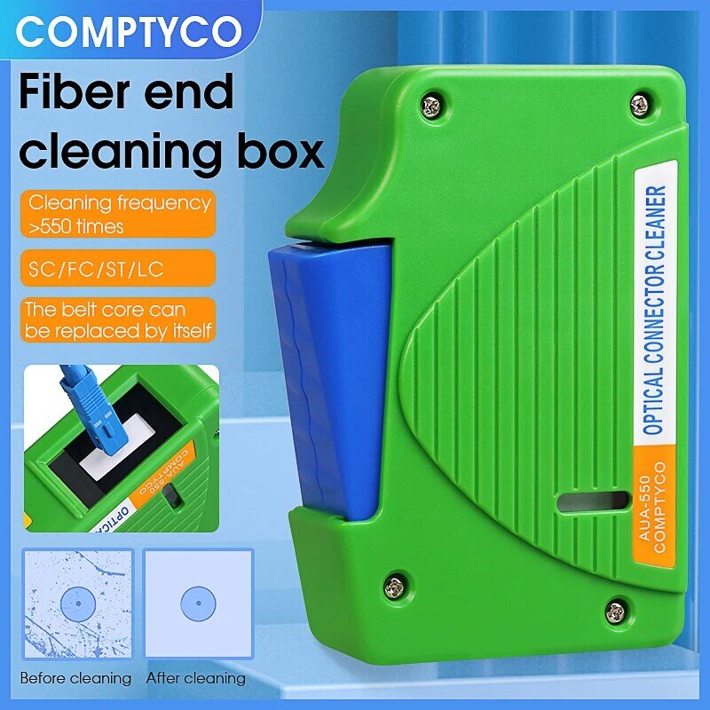AUA-550 коробка для очистки лица из оптического волокна, инструмент для очистки косички, кассеты из оптического волокна, инструменты для очистки SC/ST/FC