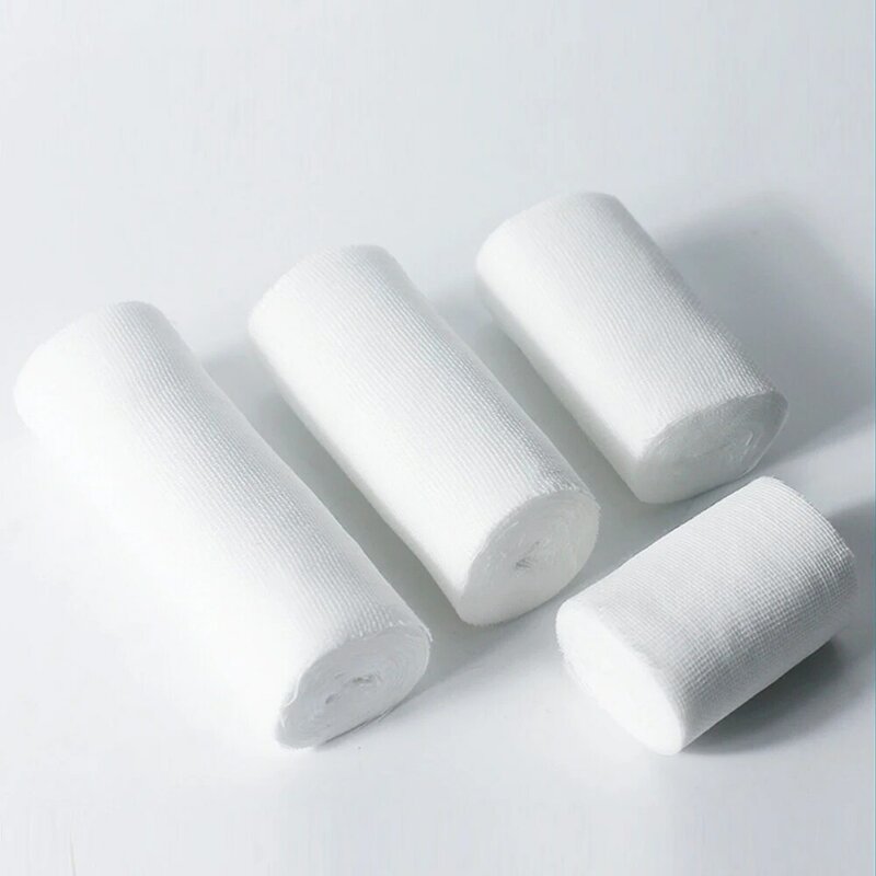 Molho de primeiros socorros descartável ferida, rasgo resistente atadura rolo, algodão absorvente, fixação, 1 rolo, 5 Rolls, 10 Rolls