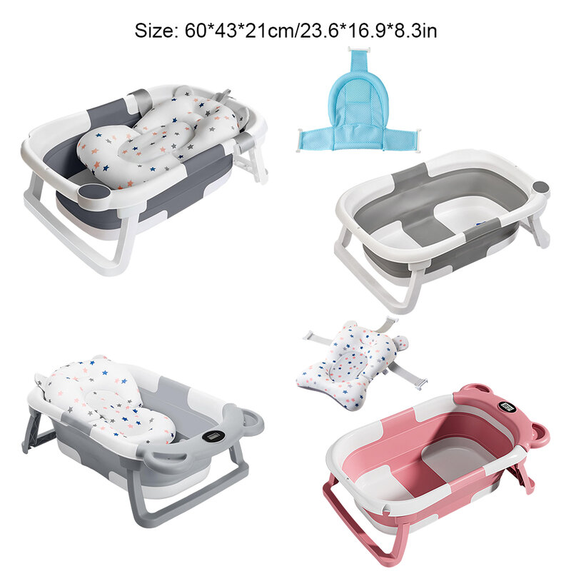 Banheira dobrável que economiza espaço do bebê, almofada do banho do bebê, inteligente, fácil armazenamento, macia