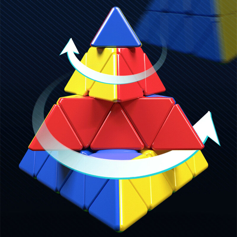 Shengshou Mastermorphix mainan 4x4 piramida belajar & teka-teki pendidikan mainan Cubo Magico untuk hadiah anak-anak