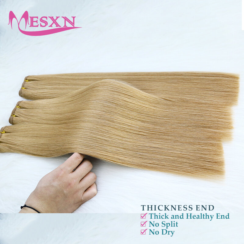 Wysokiej jakości przedłużanie ludzkich doczepiane włosy włosy do przedłużania wiązki prawdziwe naturalne ludzkie włosy proste czarne brązowe blond bardzo grube