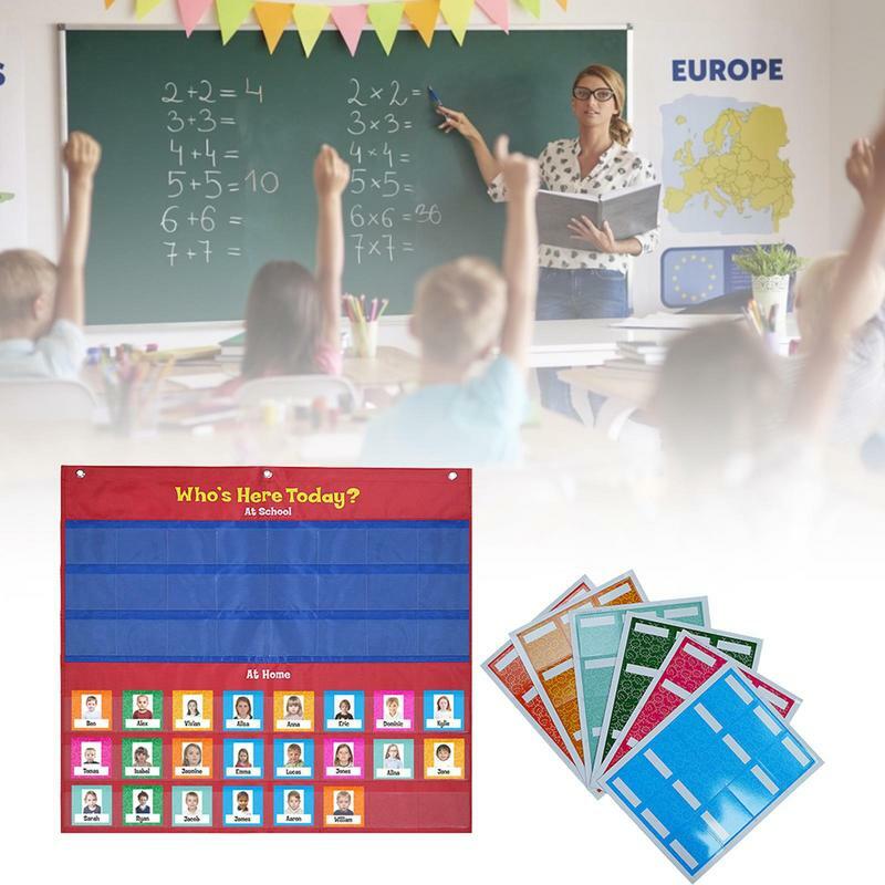 Tabella tascabile per la gestione dell'aula tabella tascabile per presenze con 72 carte tabella tascabile per la gestione dell'aula durevole per la scuola materna