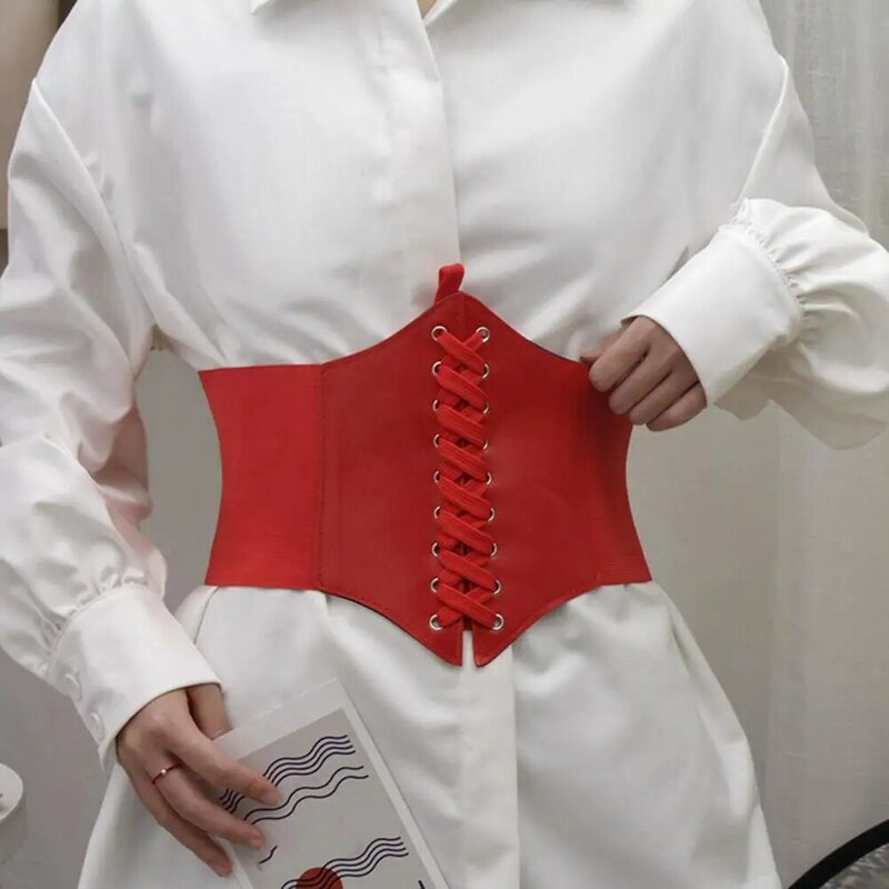 Elegante camicia corsetto Fine artigianato donna corsetto elastico in similpelle cintura larga corsetto Versatile