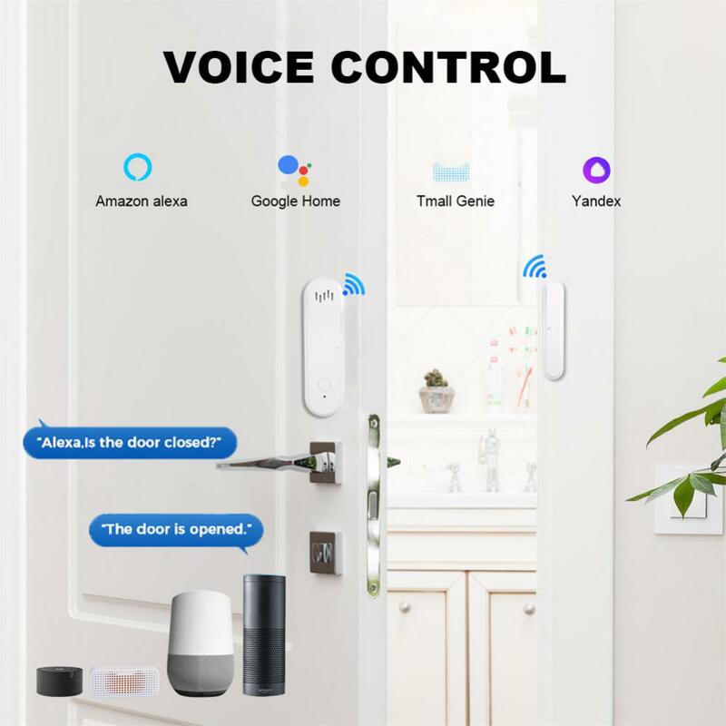 Sensore per porta finestra Tuya WiFi con luce sonora rilevatore magnetico allarme Smart Home Smart Life Control funziona con Alexa Google Home