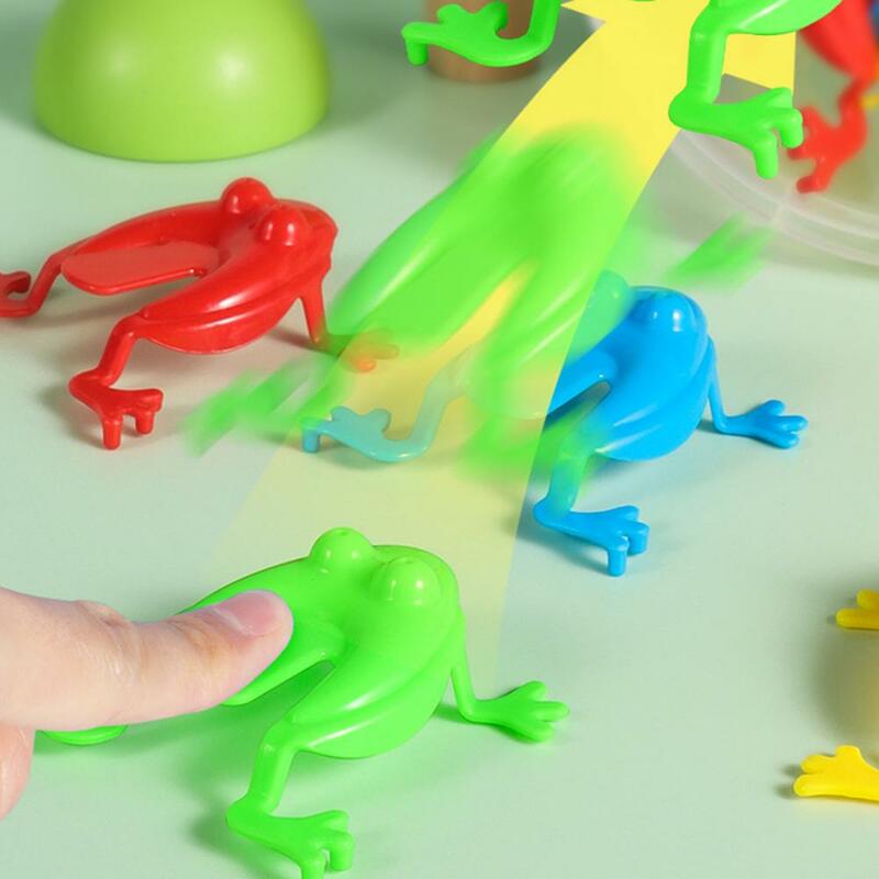 Cartoon Frog Toy Colorful Plastic Jumping Frog Toy for Kids Pocket-size Nostalgic Party Favor with Parent-child Interaction