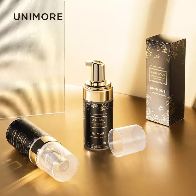 Unimore-champú para extensión de pestañas, limpiador profundo suave para cosméticos, cepillo supersuave, suministros de extensión de pestañas, 100ml