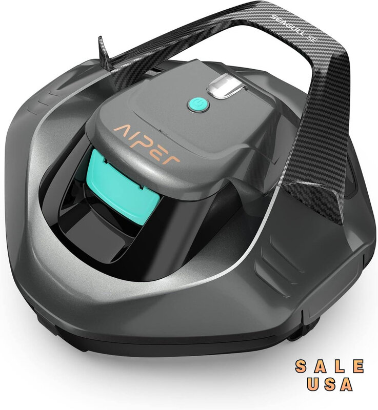 Cordless Robotic Pool Cleaner Pool Vacuum Lasts 90 Mins, LED Indicator Self-Parking for Above/In-Ground Flat Pools Up To 40 Feet
