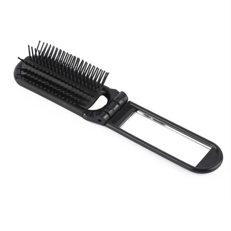 1PC Professional Travel Hair Comb Portable Folding Hair Brush With Mirror Compact Pocket Size Purse Travel Comb