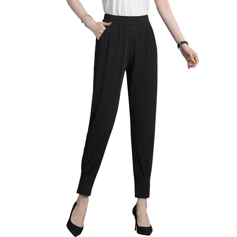 Womens pants Spring Summer Ankle-Length trousers Casual Solid Trousers Soft high quality for Female ladys Cropped pants