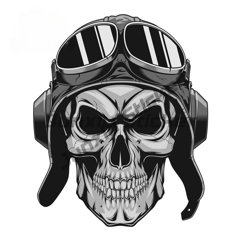 Adesivi per Auto Pilot Skull decalcomania in vinile accessori per moto Auto Funny Skeleton Skull Stickers Car Styling casco tronco decalcomania