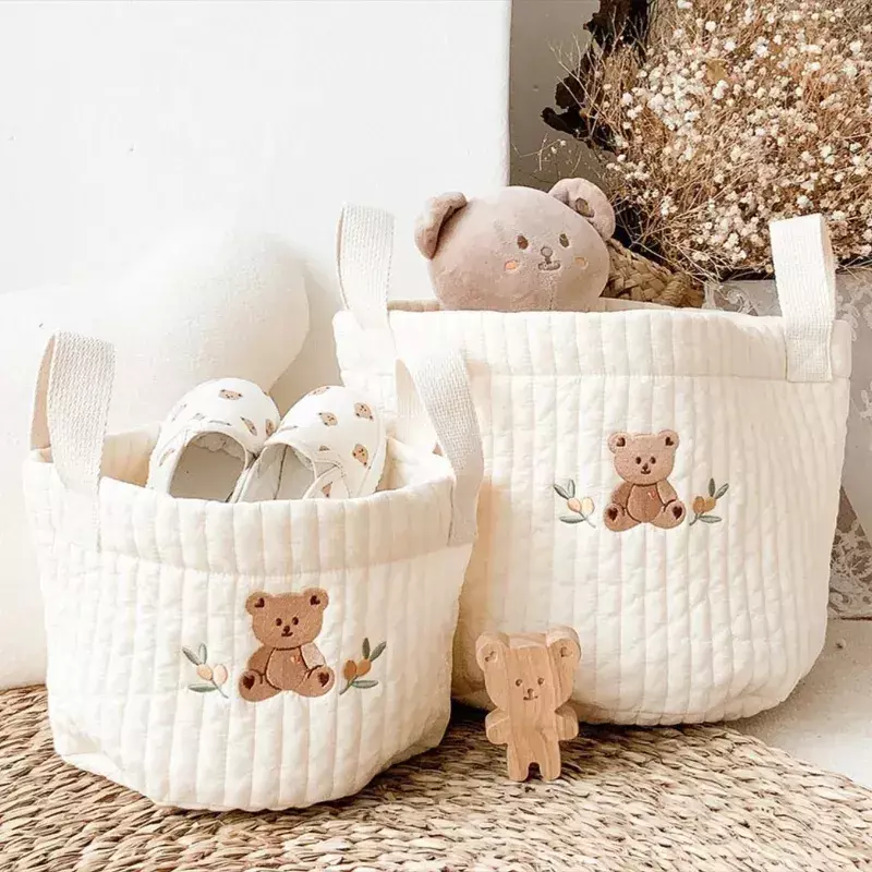 INS 귀여운 곰 자수 아기 가방, 기저귀 보관, 미라 출산 가방, 신생아 기저귀 장난감 정리함