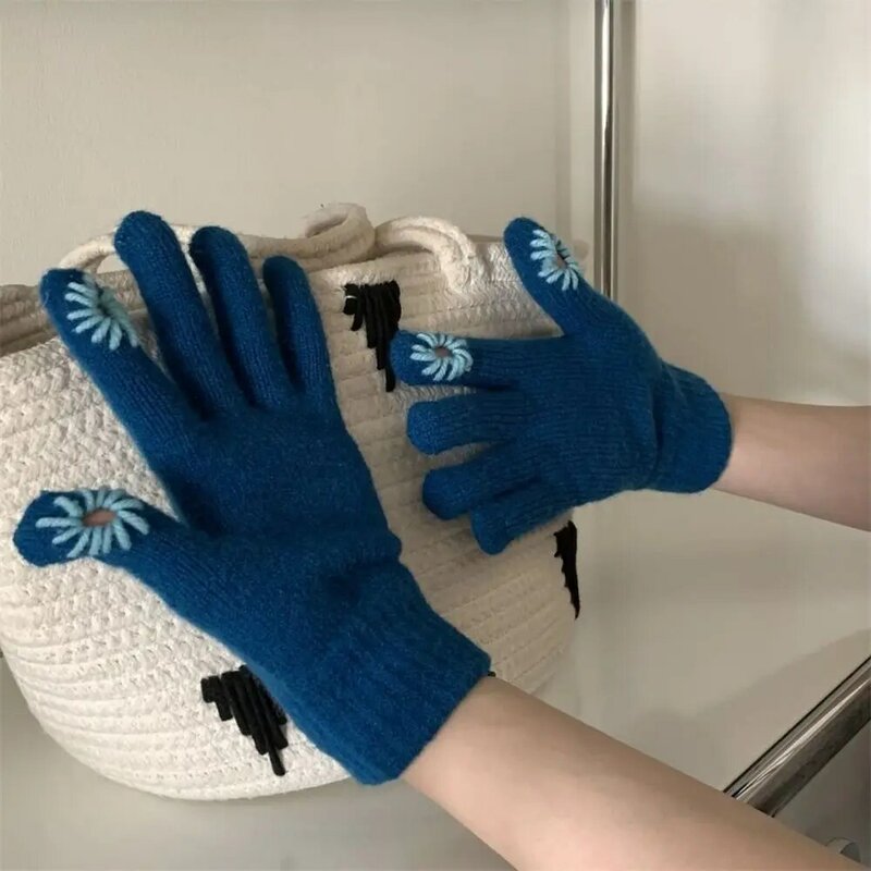 Ekran dotykowy rękawiczki z dzianiny codziennie gruby odporne na zimno wszystkie rękawice na palce wiatroszczelne krótkie rękawiczki kolarstwo na świeżym powietrzu jazdy