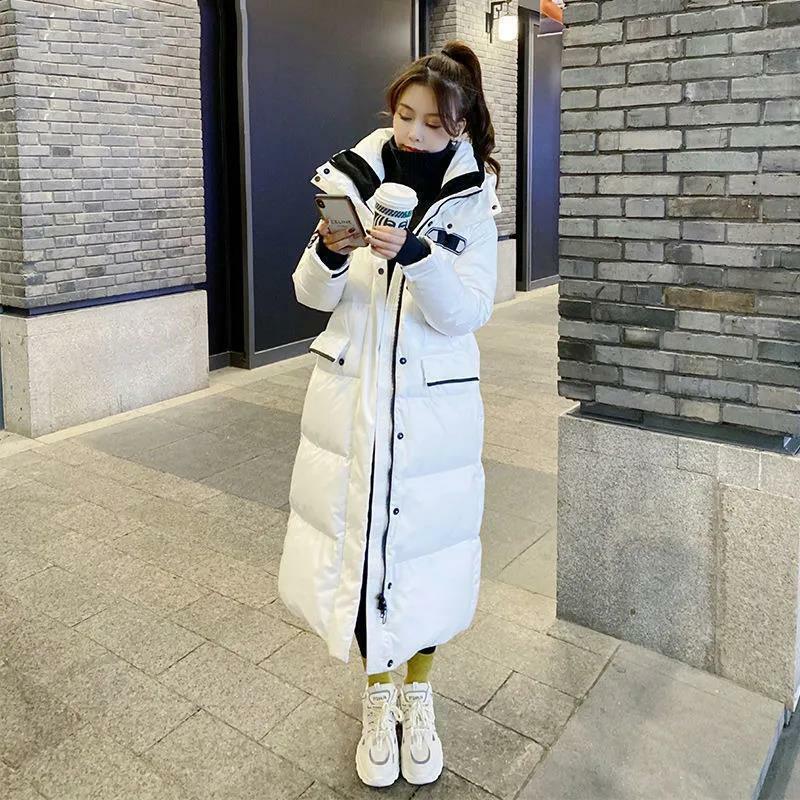 Новинка 2023, женская зимняя куртка-пуховик с капюшоном Xplosion средней длины, свободное Фирменное пальто