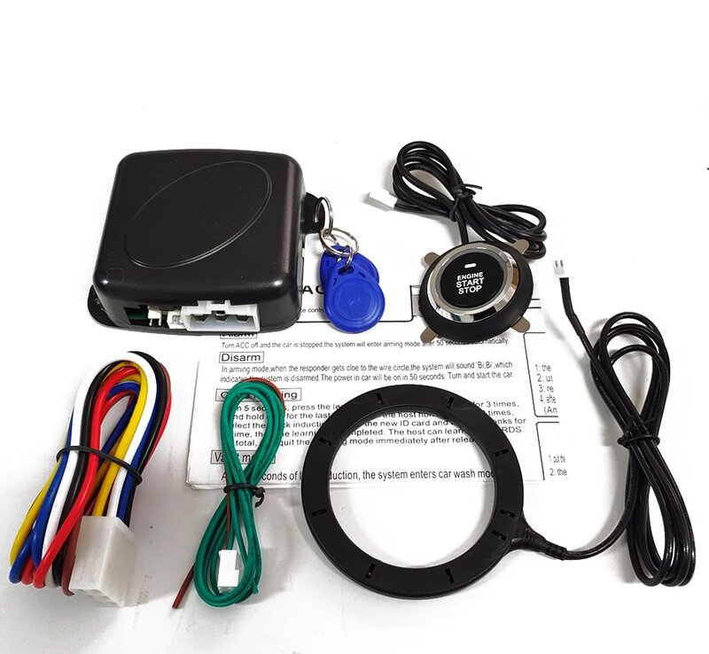 Kit pengapian Tekan untuk memulai RFID mobil Universal, tombol nyala mati mesin sistem Go tanpa kunci 12V Kit Diy